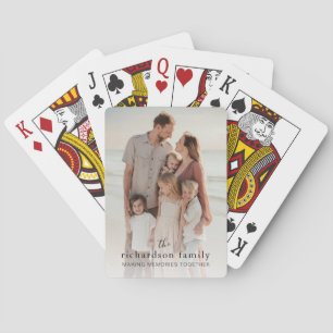 Volledige Verticale Foto Aangepaste Familie Tekst Pokerkaarten