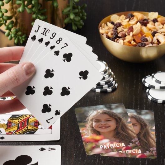 Volledige Verticale Foto Script Aangepaste Naam Pokerkaarten (Insitu)
