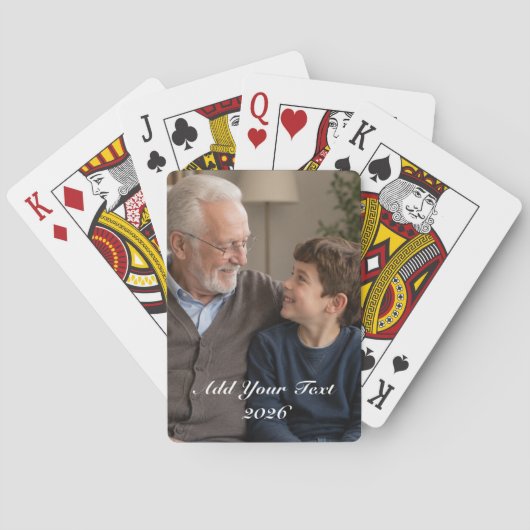 Volledige Verticale Foto - Script Aangepaste Tekst Pokerkaarten (Achterkant)