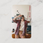 Volledige verticale fotografie fotograaf roze visitekaartje (Voorkant)