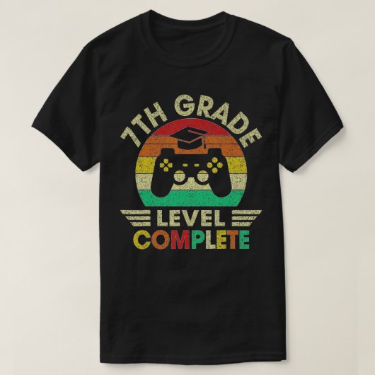 Volledige videogames van de 7e graad op het niveau t-shirt (Design voorkant)