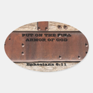 Volledige wapenrust van God Efeziërs 6:11 Bijbelve Ovale Sticker
