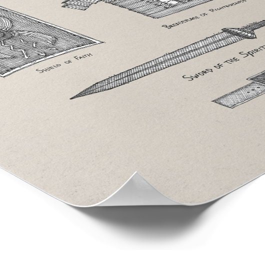 Volledige wapenrusting van God - Efeziërs 6:13-17 Poster (Hoek)