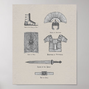 Volledige wapenrusting van God - Efeziërs 6:13-17 Poster