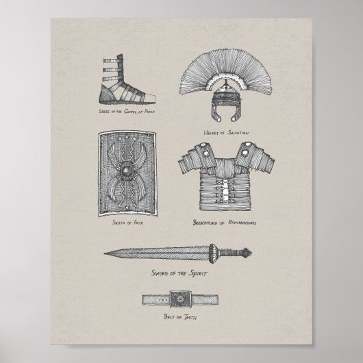 Volledige wapenrusting van God - Efeziërs 6:13-17 Poster (Voorkant)