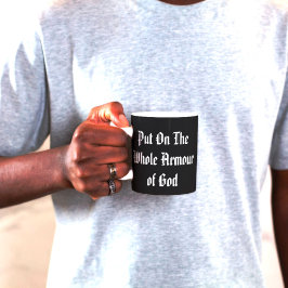 Volledige Wapenuitrusting van God Gotische Quote Koffiemok
