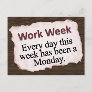 Volledige werkweek briefkaart