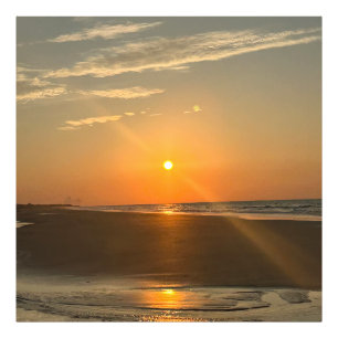 Volledige zonsopgang op Isle Of Palms, South Carol Foto Afdruk