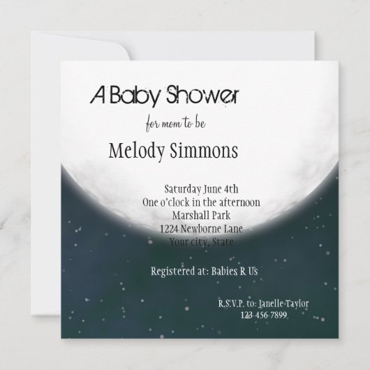 Vollemaan Baby shower Kaart (Achterkant)