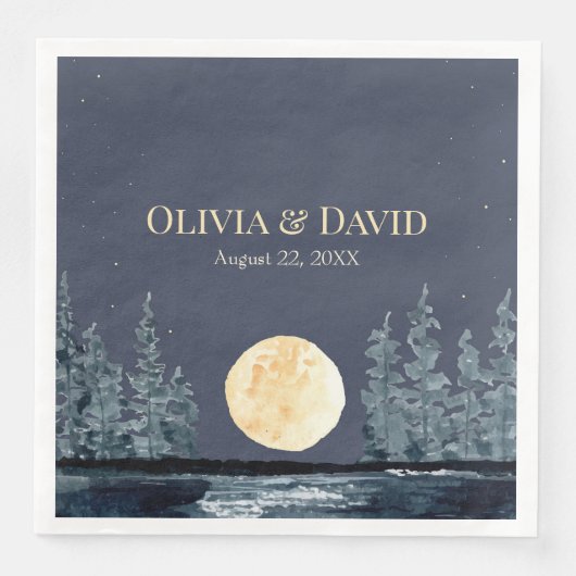 Vollemaansbos en meer bruiloft servetten (Voorkant)