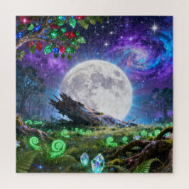 Vollemaansfantasie-boslegpuzzel Legpuzzel