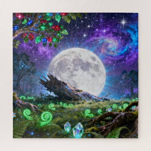 Vollemaansfantasie-boslegpuzzel Legpuzzel (Verticaal)