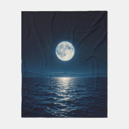 Vollemaanswaterreflectie Maanlicht Sterrennacht  Fleece Deken