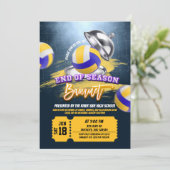 Volley Ball Einde van het Seizoen Banket Party Uit Kaart (Staand voorkant)