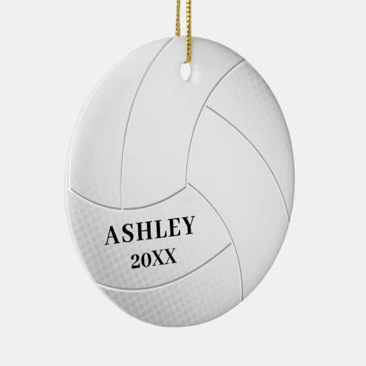 Volley Ball Persoonlijke Kerstmis Keramisch Ornament (Rechts)