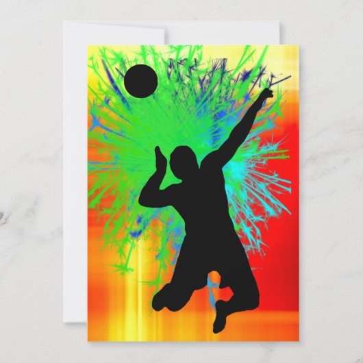 Volley Ball Service Fireworks Kaart (Voorkant)