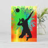 Volley Ball Service Fireworks Kaart (Staand voorkant)