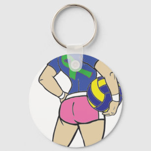 VOLLEY GIRL GREEN RIBBON SLEUTELHANGER