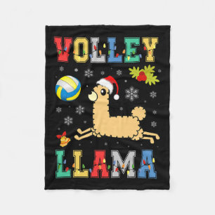 Volley Llama Lover Volleybal Lover Santa Hat Xmas Fleece Deken