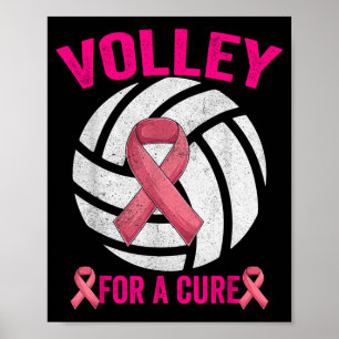 Volley Voor Een Volleybal Borstkanker Bewustzijn Poster
