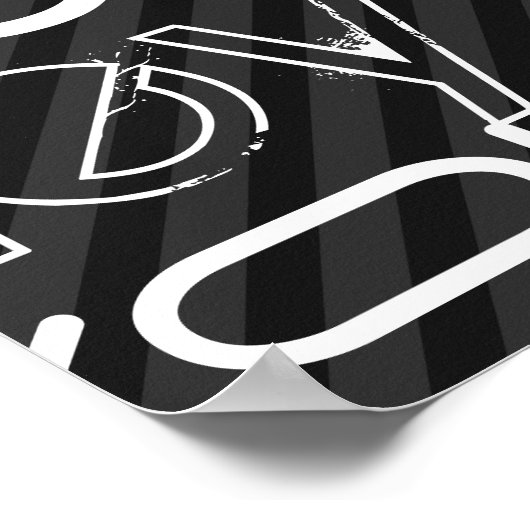 Volley; zwarte en donkergrijze strepjes poster (Hoek)