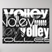 Volley; zwarte en donkergrijze strepjes poster (Voorkant)