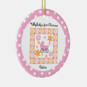 VolleyBaby Eerste Kerstroze versiering Keramisch Ornament (Rechts)