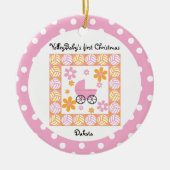 VolleyBaby Eerste Kerstroze versiering Keramisch Ornament (Voorkant)