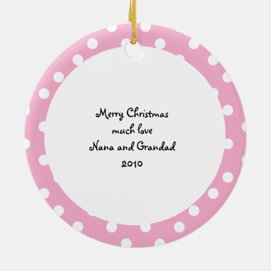 VolleyBaby Eerste Kerstroze versiering Keramisch Ornament (Achterkant)