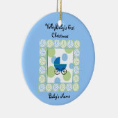 VolleyBaby's eerste kerstblauwe sieraad Keramisch Ornament (Rechts)