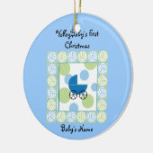 VolleyBaby's eerste kerstblauwe sieraad Keramisch Ornament (Links)