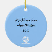 VolleyBaby's eerste kerstblauwe sieraad Keramisch Ornament (Achterkant)