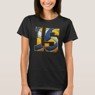 Volleybal 15e verjaardag jongen meisje vijftien 15 t-shirt
