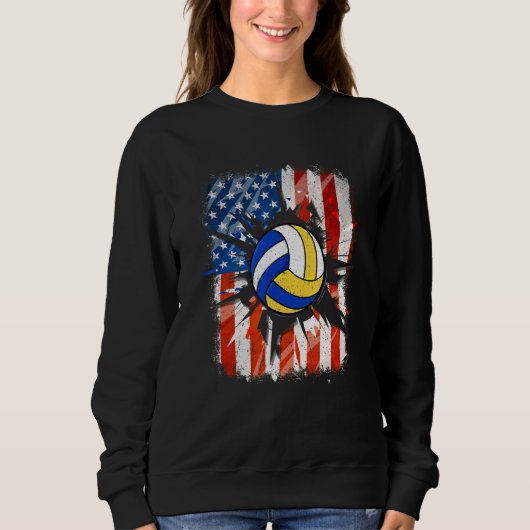  volleybal 4 juli Amerikaanse vlag M Trui (Voorkant)