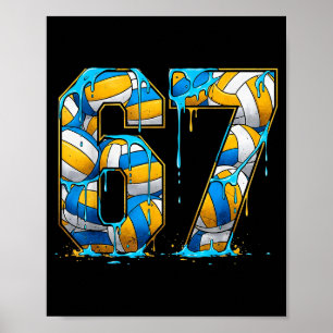 Volleybal 67 Six Seven Sport Grappig Gen Alpha Z M Poster
