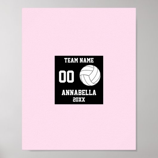 Volleybal 7 Fotocollage Roze teamnaam Poster (Voorkant)
