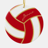 Volleybal aan de Rood- en Witzijde Keramisch Ornament (Voorkant)