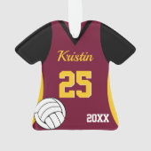 Volleybal Aangepaste Kleuren Ornament (achterkant)