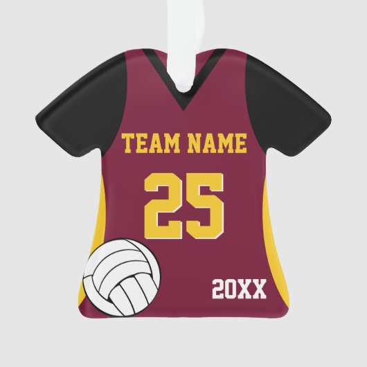 Volleybal Aangepaste Kleuren Ornament (voorkant)