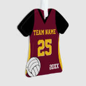 Volleybal Aangepaste Kleuren Ornament (voorkant)