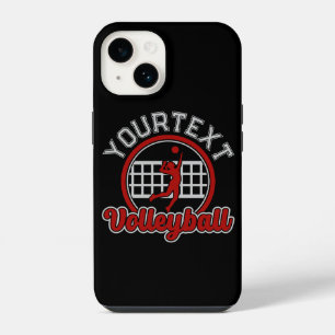 Volleybal ADD NAAM Spike Bal Aanval Team Speler iPhone 14 Hoesje