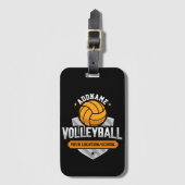Volleybal ADD TEKST School Varsity Team Speler Bagagelabel (Voorkant (verticaal))