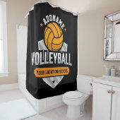 Volleybal ADD TEKST School Varsity Team Speler Douchegordijn (In situ)