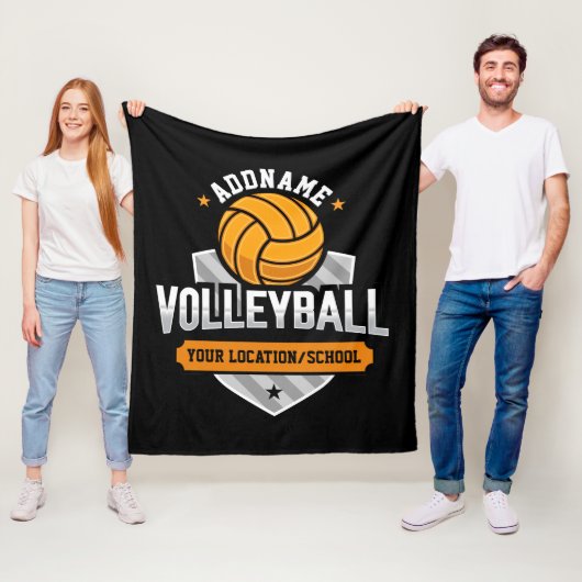 Volleybal ADD TEKST School Varsity Team Speler Fleece Deken (In situ)