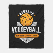 Volleybal ADD TEKST School Varsity Team Speler Fleece Deken (Voorkant)