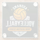 Volleybal ADD TEKST School Varsity Team Speler Glazen Onderzetter (Achterkant)