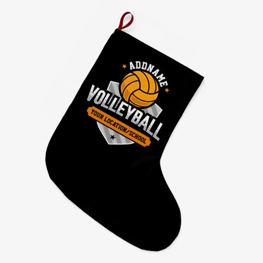 Volleybal ADD TEKST School Varsity Team Speler Grote Kerstsok (Voorkant (Hangend))