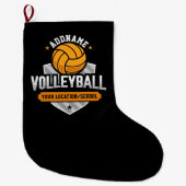 Volleybal ADD TEKST School Varsity Team Speler Grote Kerstsok (Voorkant)