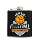 Volleybal ADD TEKST School Varsity Team Speler Heupfles (Voorkant)
