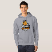 Volleybal ADD TEKST School Varsity Team Speler Hoodie (Voorkant volledig)
